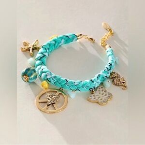 Free People Sky Charm Anklet. NWOT. Teal